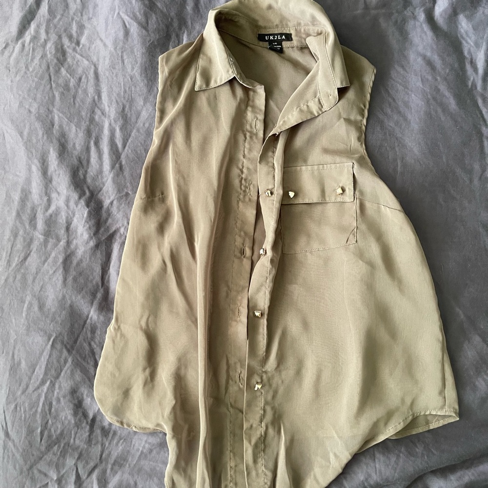 UK2LA large studded sheer vest